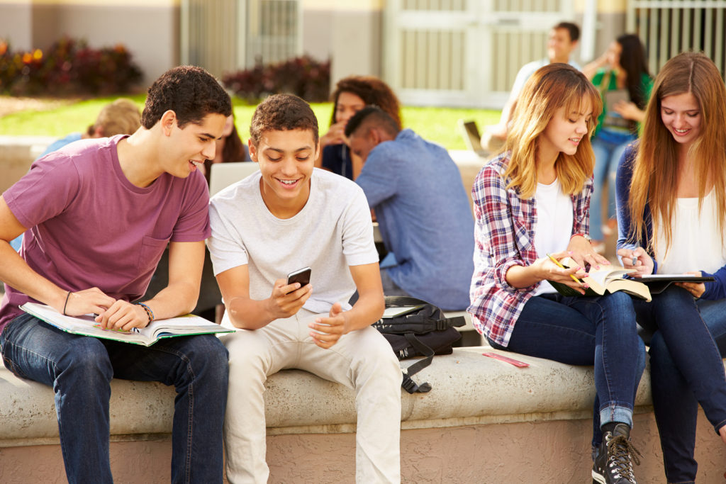 High School Students Hanging Out 