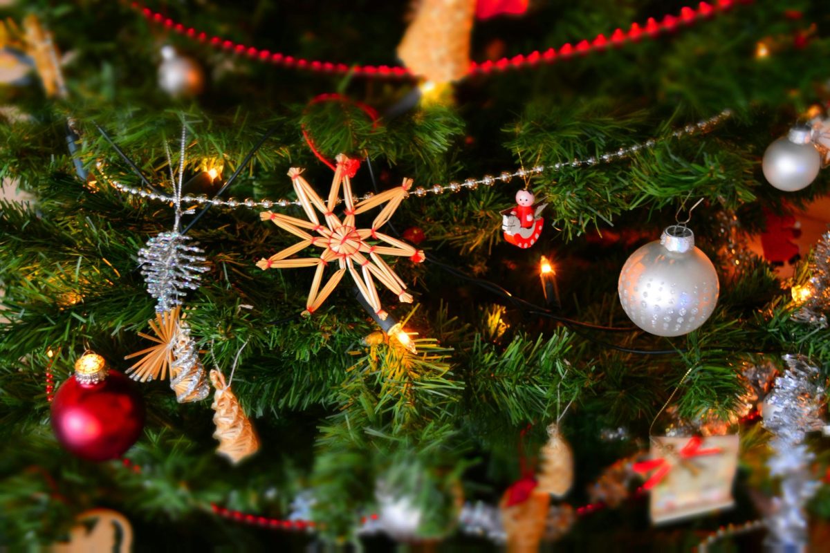 Close -Up of a decorated Christmas tree.