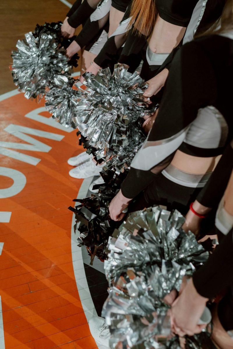 Before the game, pom poms are ready. 