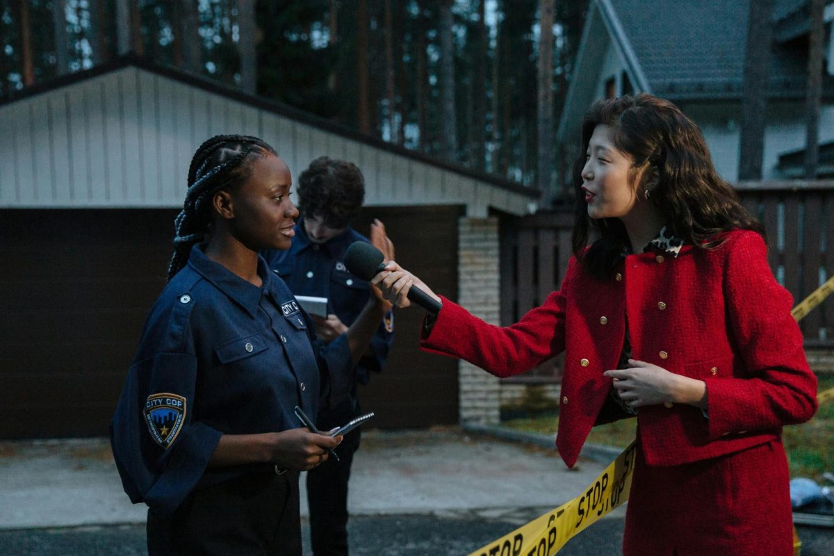 Interviewer getting information.