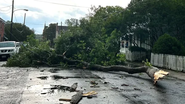 Strong winds caused destruction. 