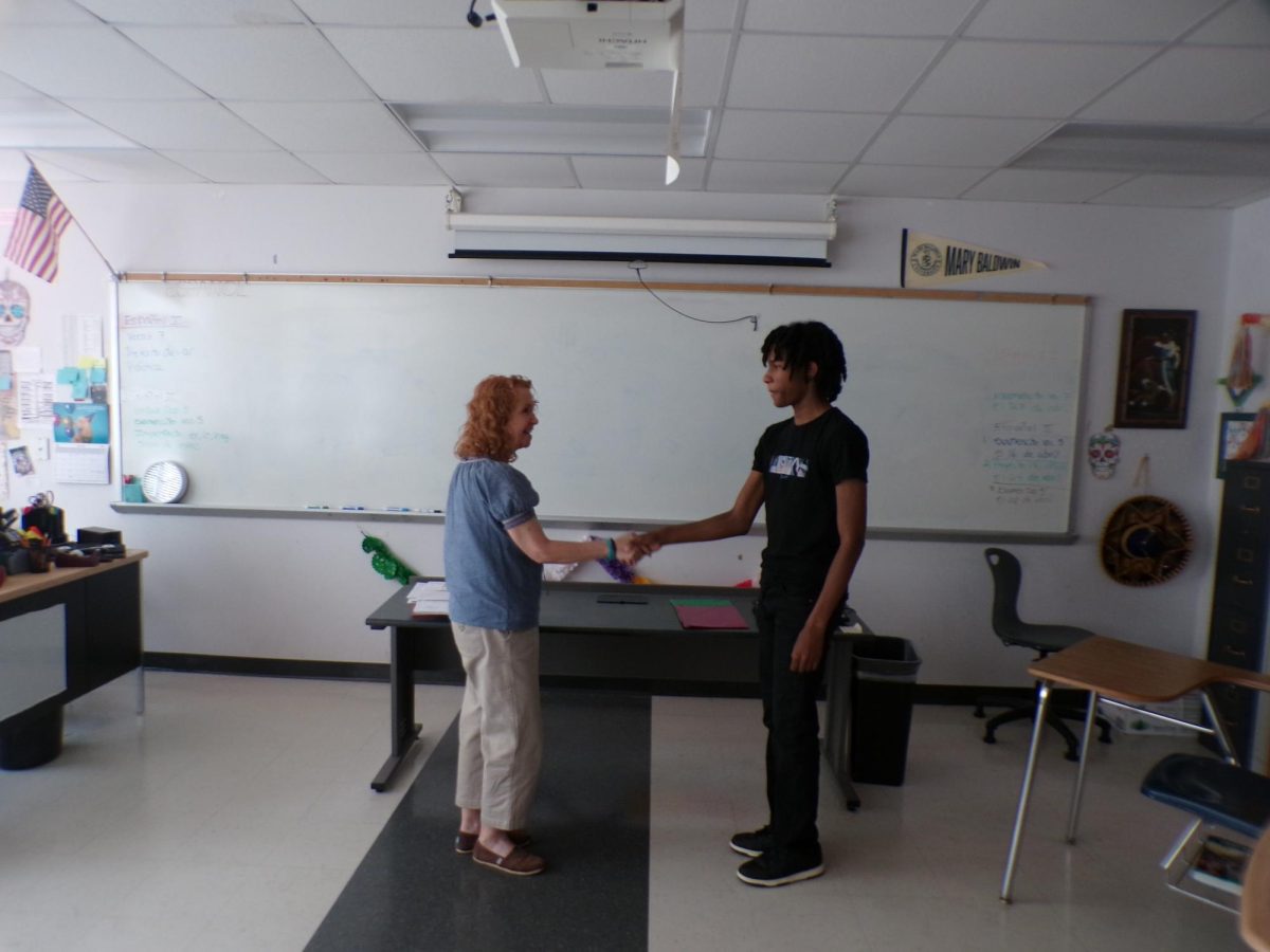 Damari Jones made a good first impression on the Spanish teacher, Mrs. Melissa Gery.